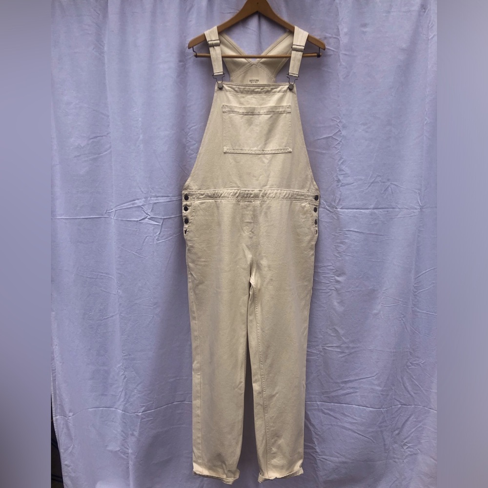 People Tree women’s Brooklyn cream overalls jumpsuit dungarees
